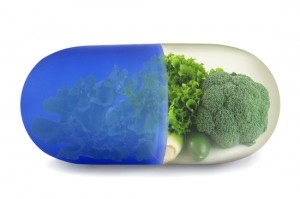 Green vegetable vitamin pill